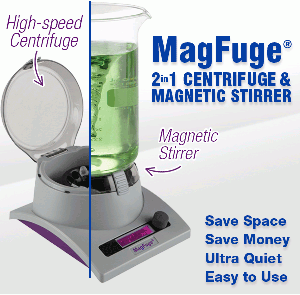 MAGFUGE CENTRIFUGE AND MAGNETIC STIRRER